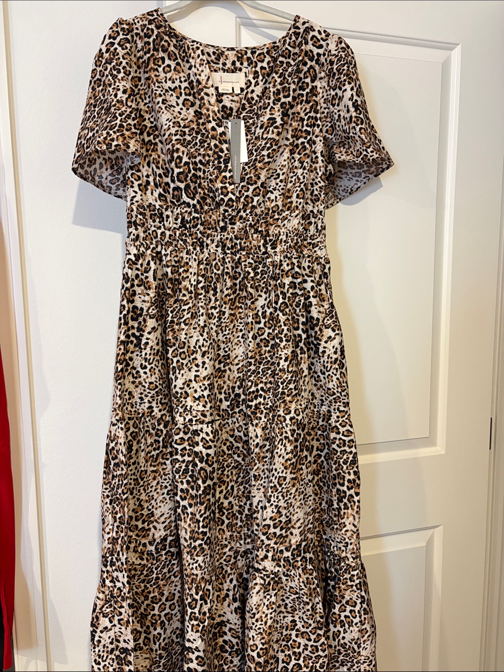 Anthropologie Leopard Print Maxi Dress In Brown & Black